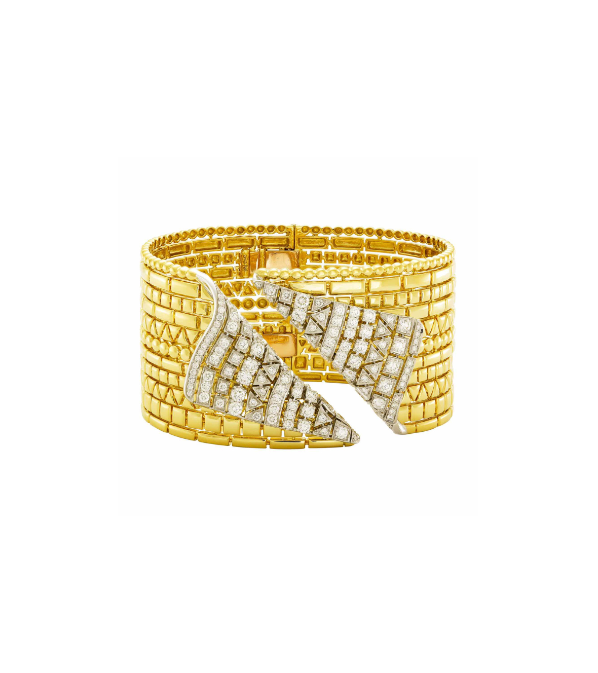 Yellow Gold 18K Bracelet with White Brilliant Diamonds